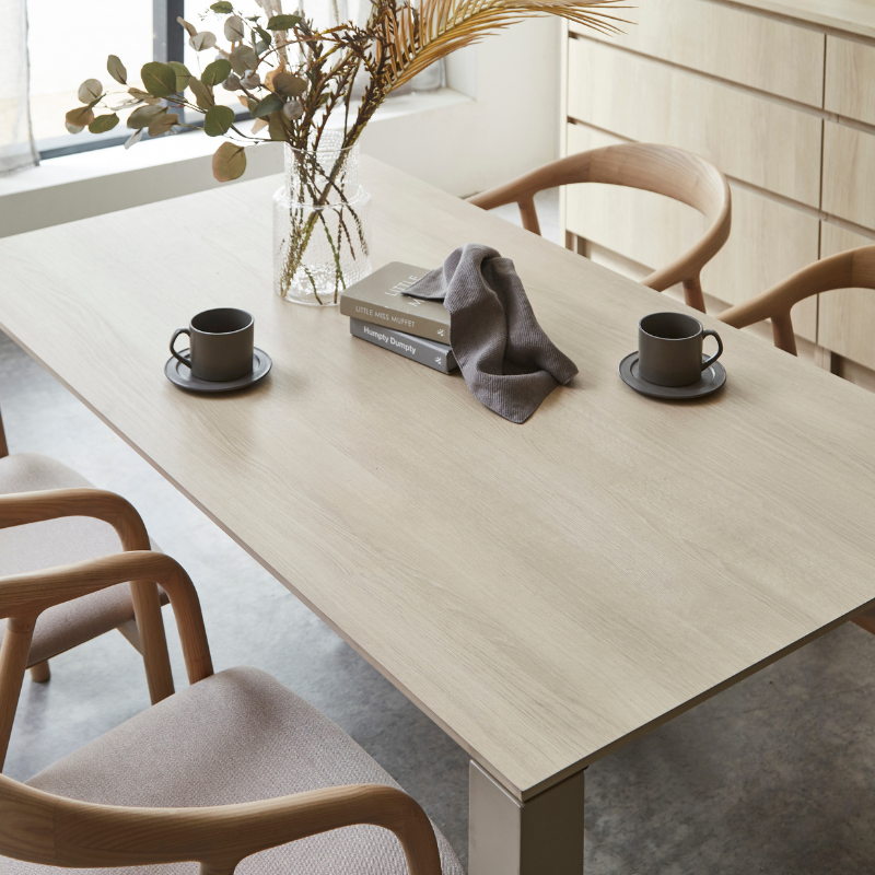 FOGGY】ダイニング5点セット ホワイト【140～200cm】 – 河口家具製作所