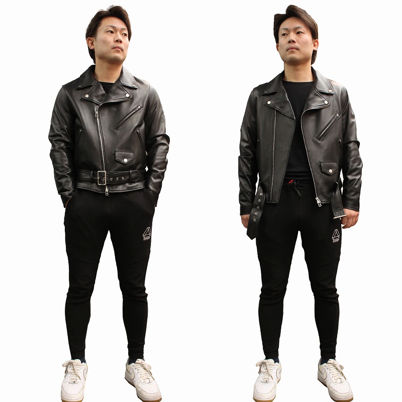 本革 ダブルライダースジャケット USタイプ メンズ ラムレザー