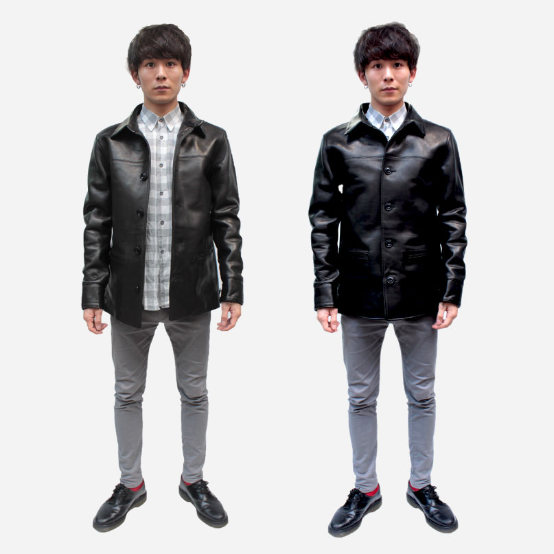 Y2LEATHER 日本製 レザージャケット メンズ エコホース カーコート