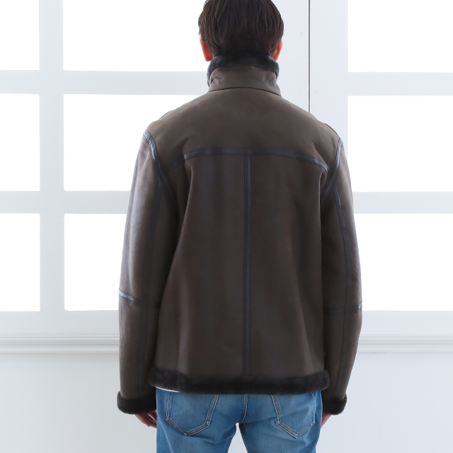 ムートンジャケット メンズ ムートンコート 本革 羊革 B-3 フライト