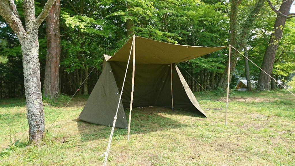 今年は軍幕!!東ドイツ軍幕を手に入れました!さっそく初張りをしてみ