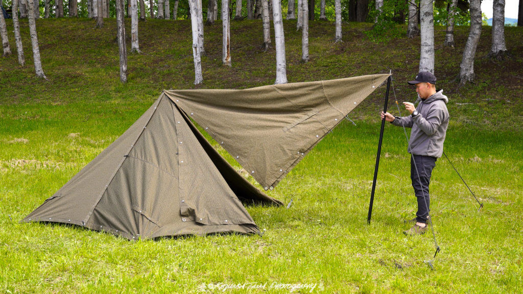 No.02 東ドイツ軍幕指南!!3枚ティピー+1枚タープ張りを大解説!!動画