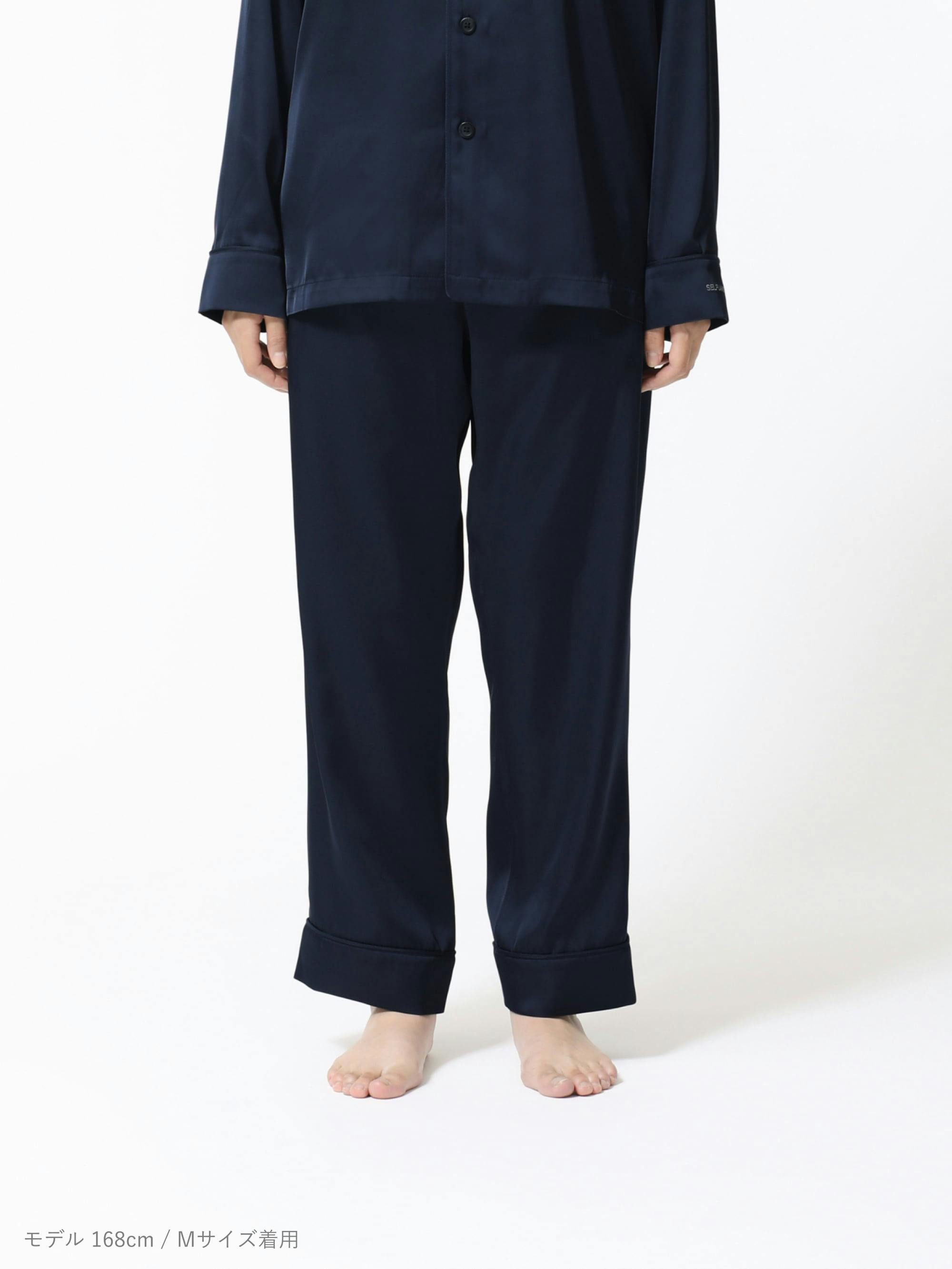 BAKUNE パジャマ サテン / 上下セット（長袖シャツ・ロングパンツ