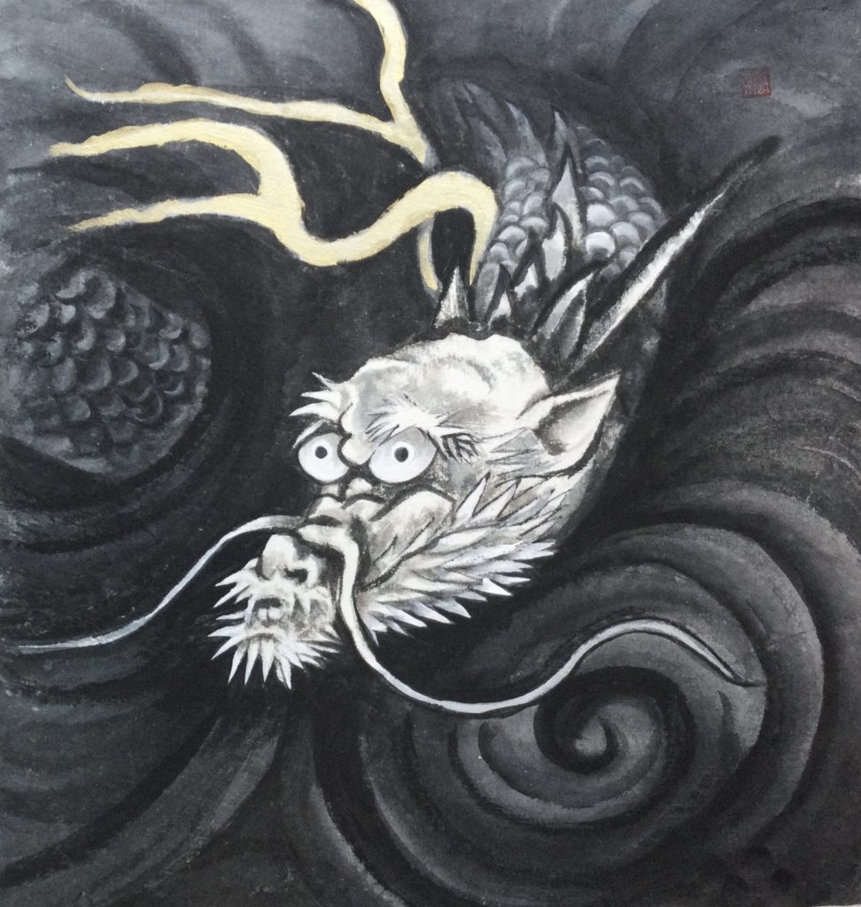 桂颯の龍作品集】白龍への挑戦 | さわやか墨彩画教室