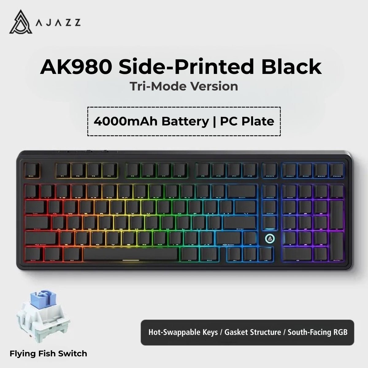 AJAZZ AK980 V2 Full-Size Tri-Mode Mechanical Keyboard – KeyArtisan