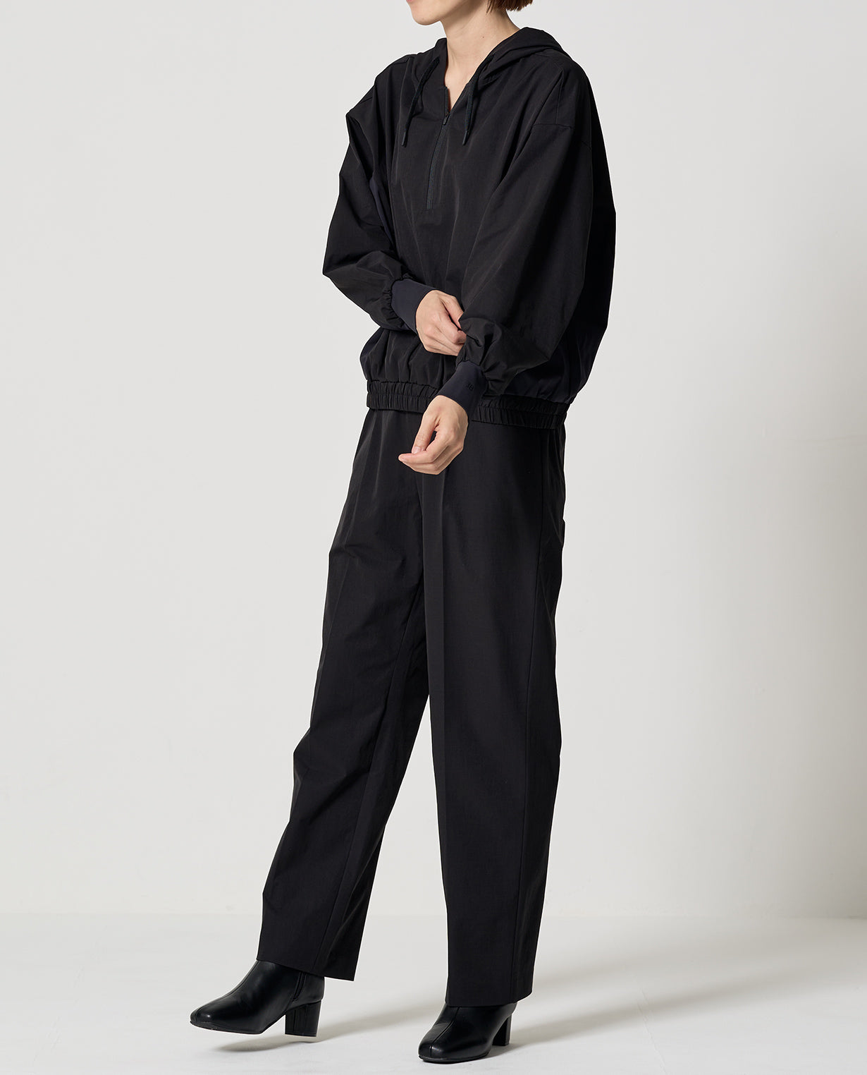 0613_L ヴィンテージストレッチフードパーカー (ブラック) – K-3B