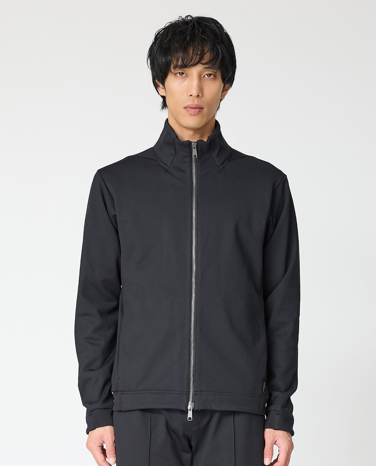 668_QX ウールダブルフェイス フルZIPトラックジャケット (ブラック