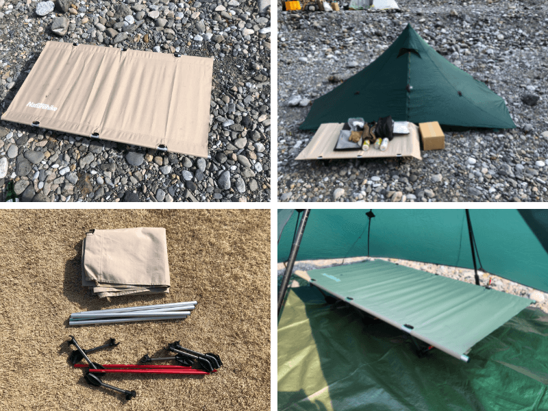 Nature hike（ネイチャーハイク）のコットを軽量化 切ってショート