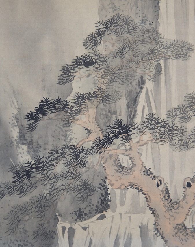 藤田苔石 瀑聲牛飼図 | 掛軸(掛け軸)販売／表装ご依頼は掛軸いっぷく