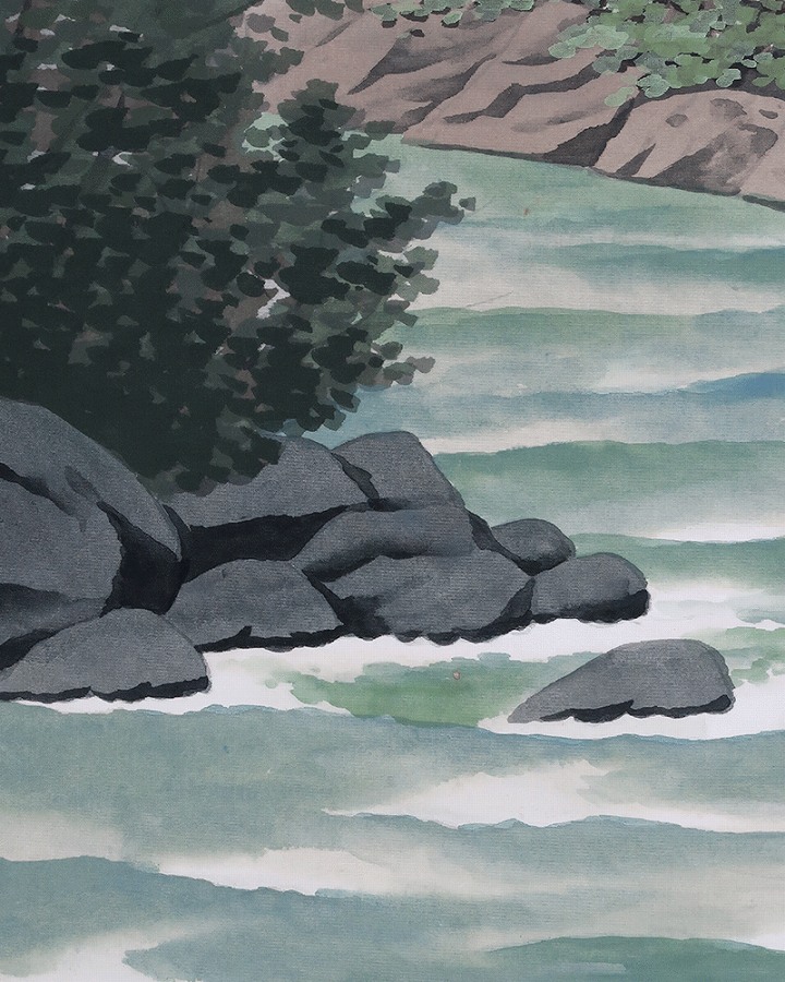 小暮成起 青緑山水 | 掛軸(掛け軸)販売／表装ご依頼は掛軸いっぷく掛軸