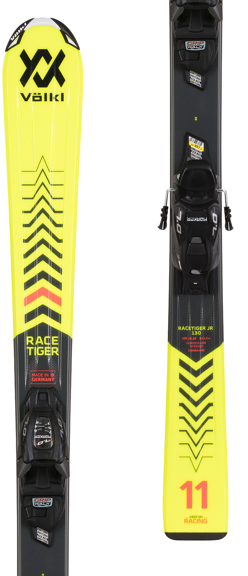 Völkl Racetiger Junior 100-120 skis with Marker vMot 4.5 Jr