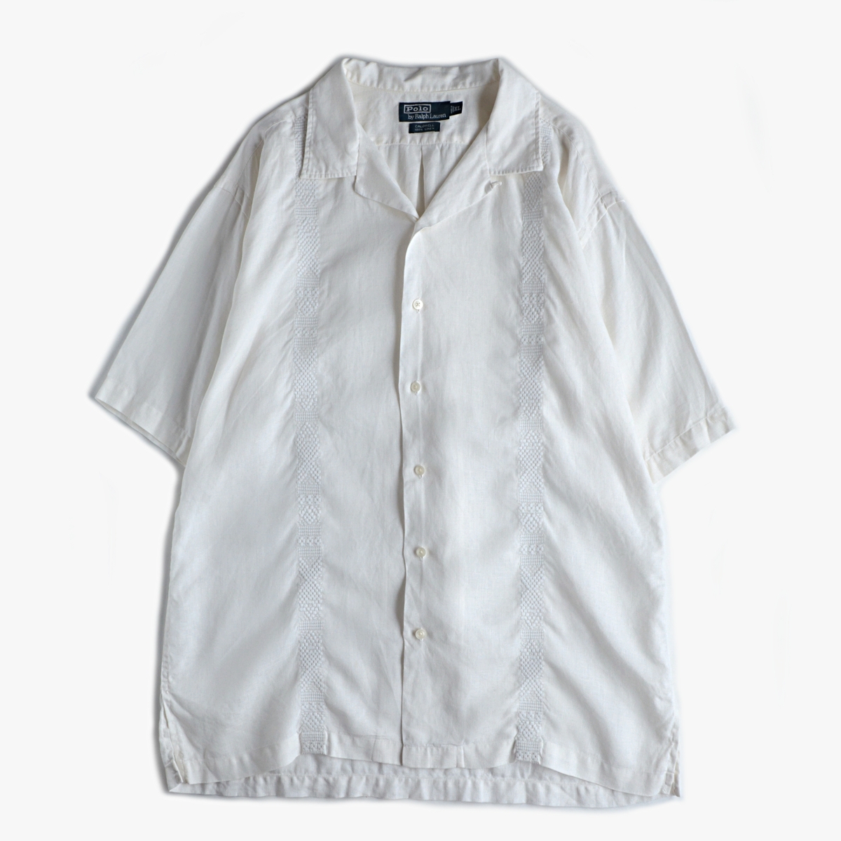 90s POLO Ralph Lauren ラルフローレン 半袖 リネン シャツ 希少サイズ