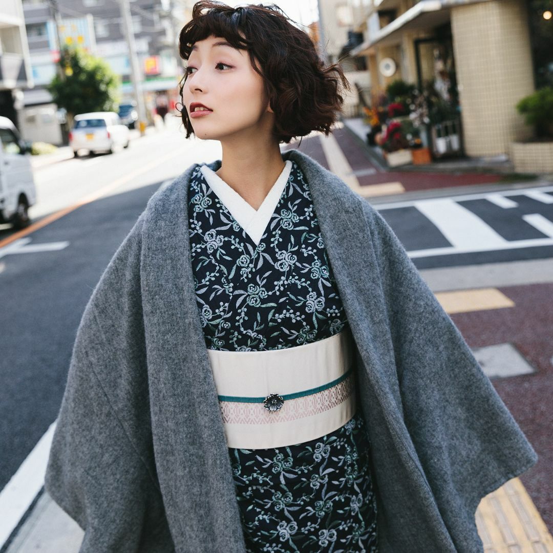 着物コート＞七緒掲載―Aラインドレープコート-アルパカ（5色） | 着物