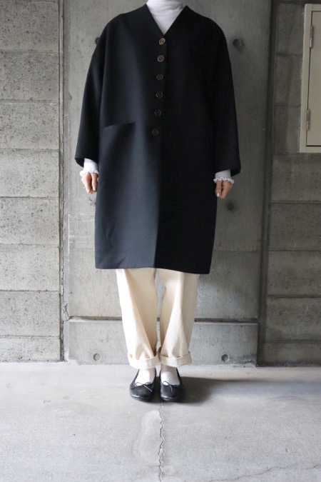 atelier naruse アトリエナルセ / メルトンウールコクーンコート ブラック
