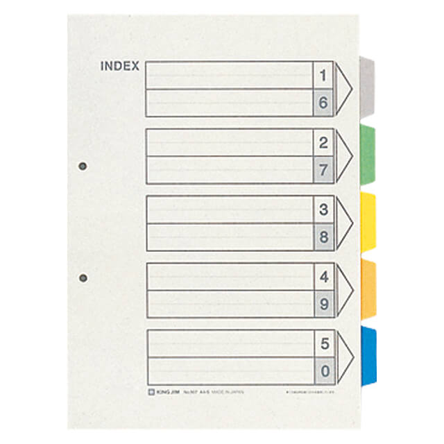 キングジム公式ストア カラーインデックス 5山 907 素早く書類を検索