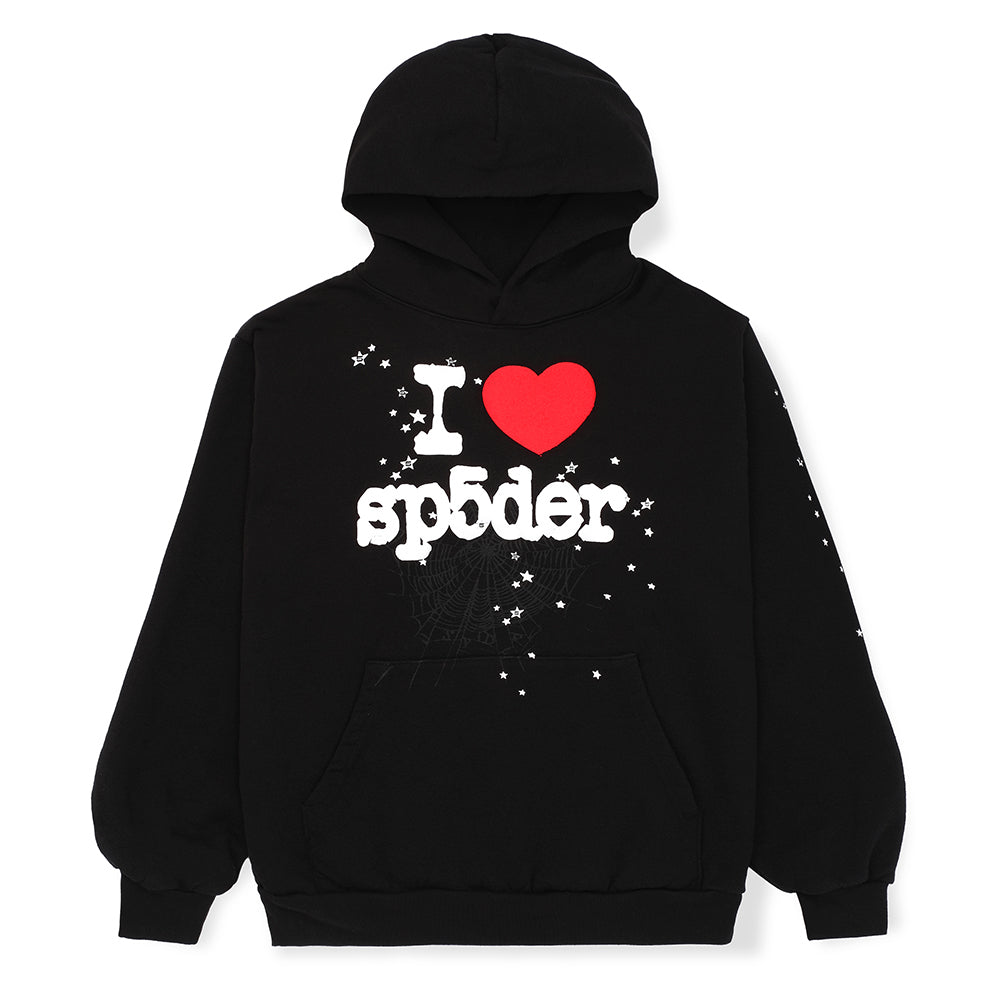 BLACK SOUVENIR HOODIE | SP5DER | KING SPIDER