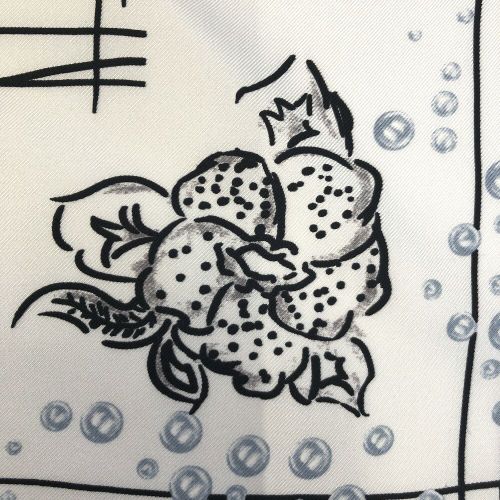 シャネル スカーフ ココマーク ロゴ 鯉 魚 カメリア 花 シルク100