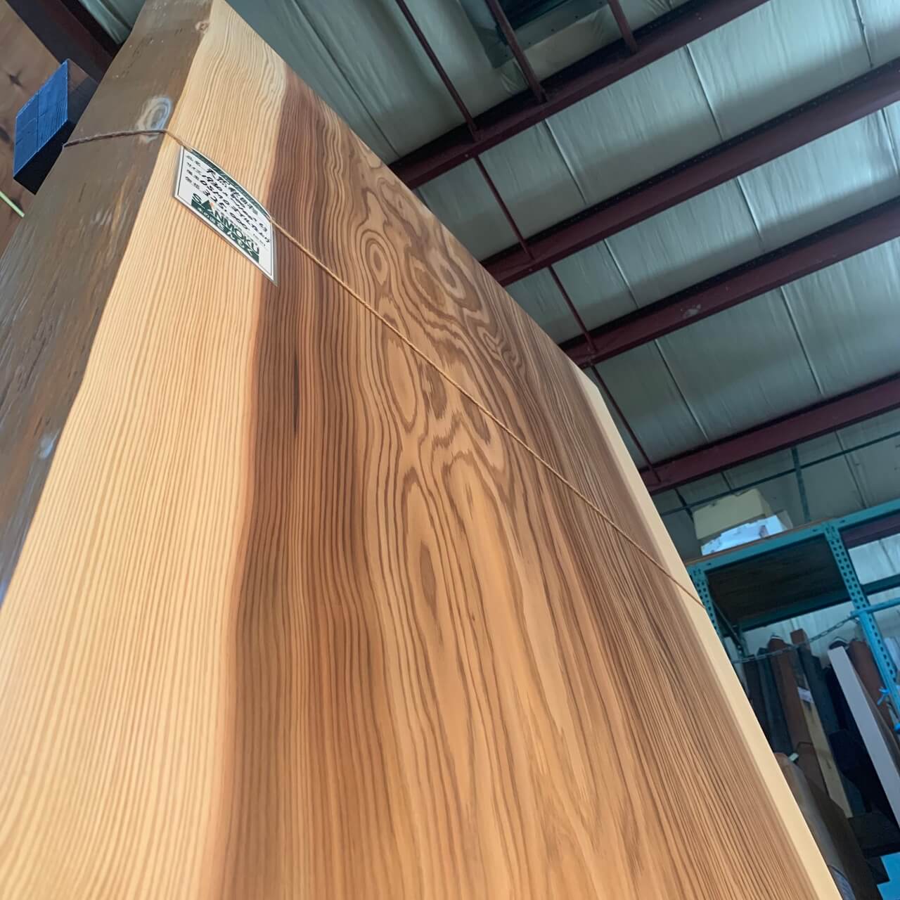 天然秋田杉一枚板【高樹齢】1930×800~1100×63㎜【植物油オイル仕上げ