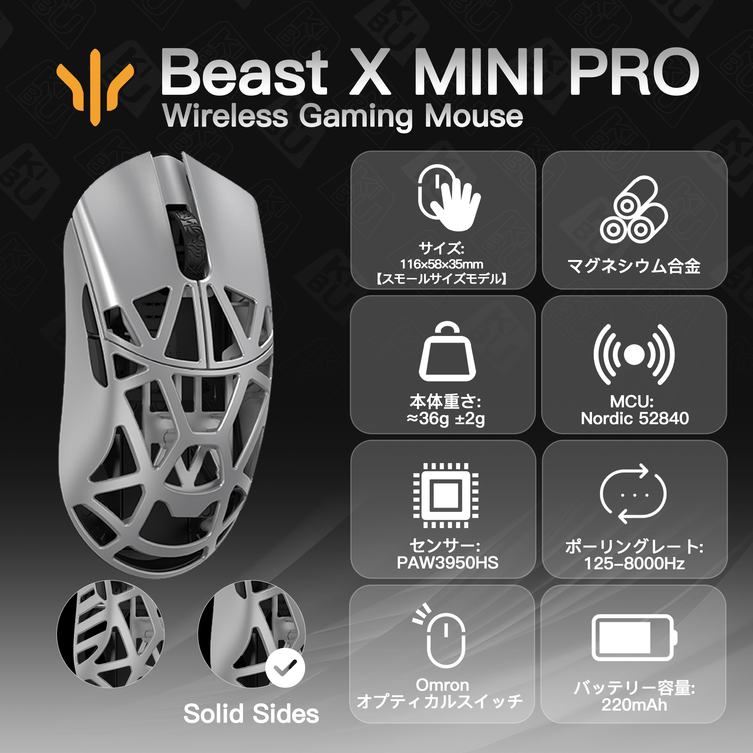 WLMOUSE Beast X Mini Pro(3950モデル)【ゲーミングマウス】