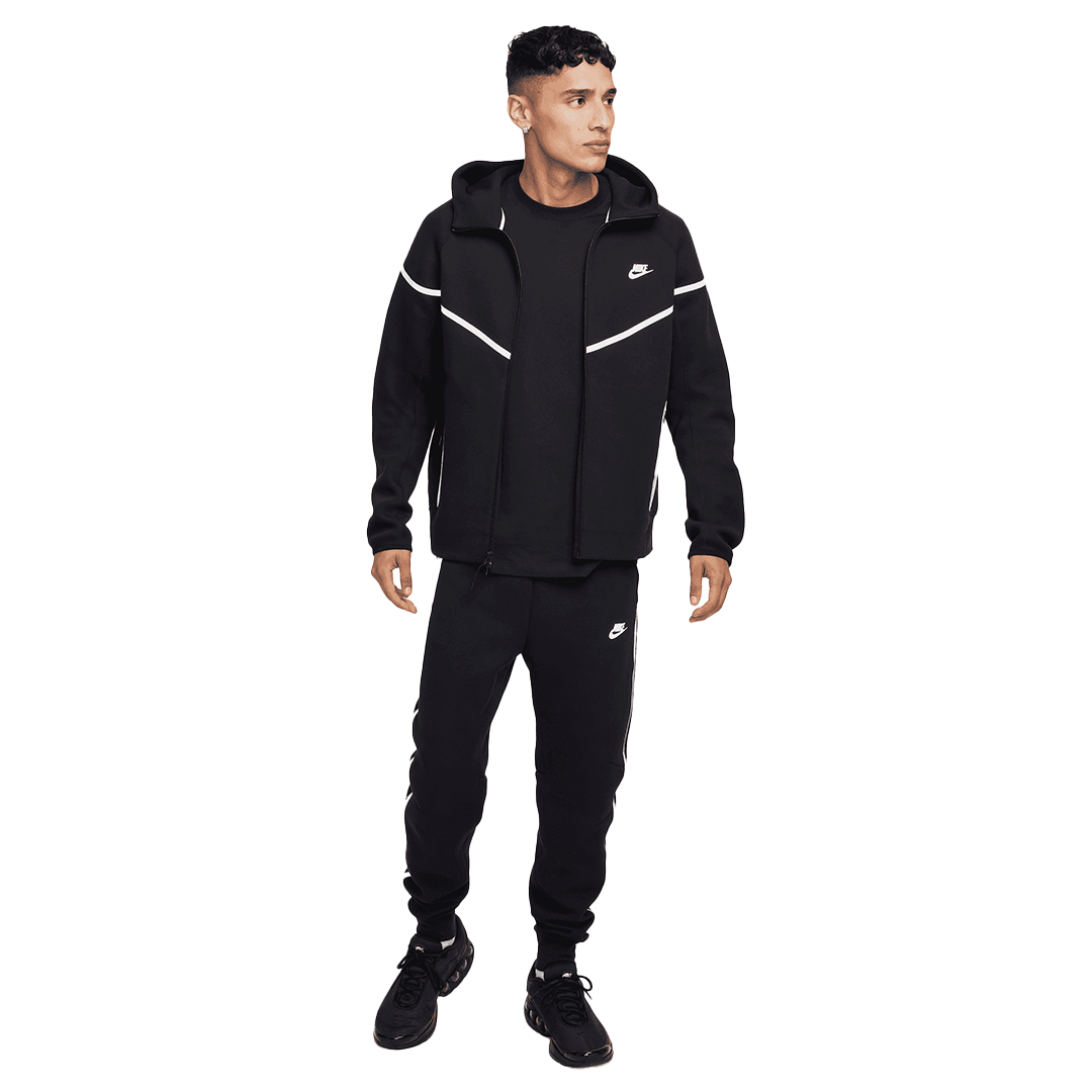 Nike Tech Fleece Track Jacket - 'Black/Bemis Silver' - Kicks Lounge