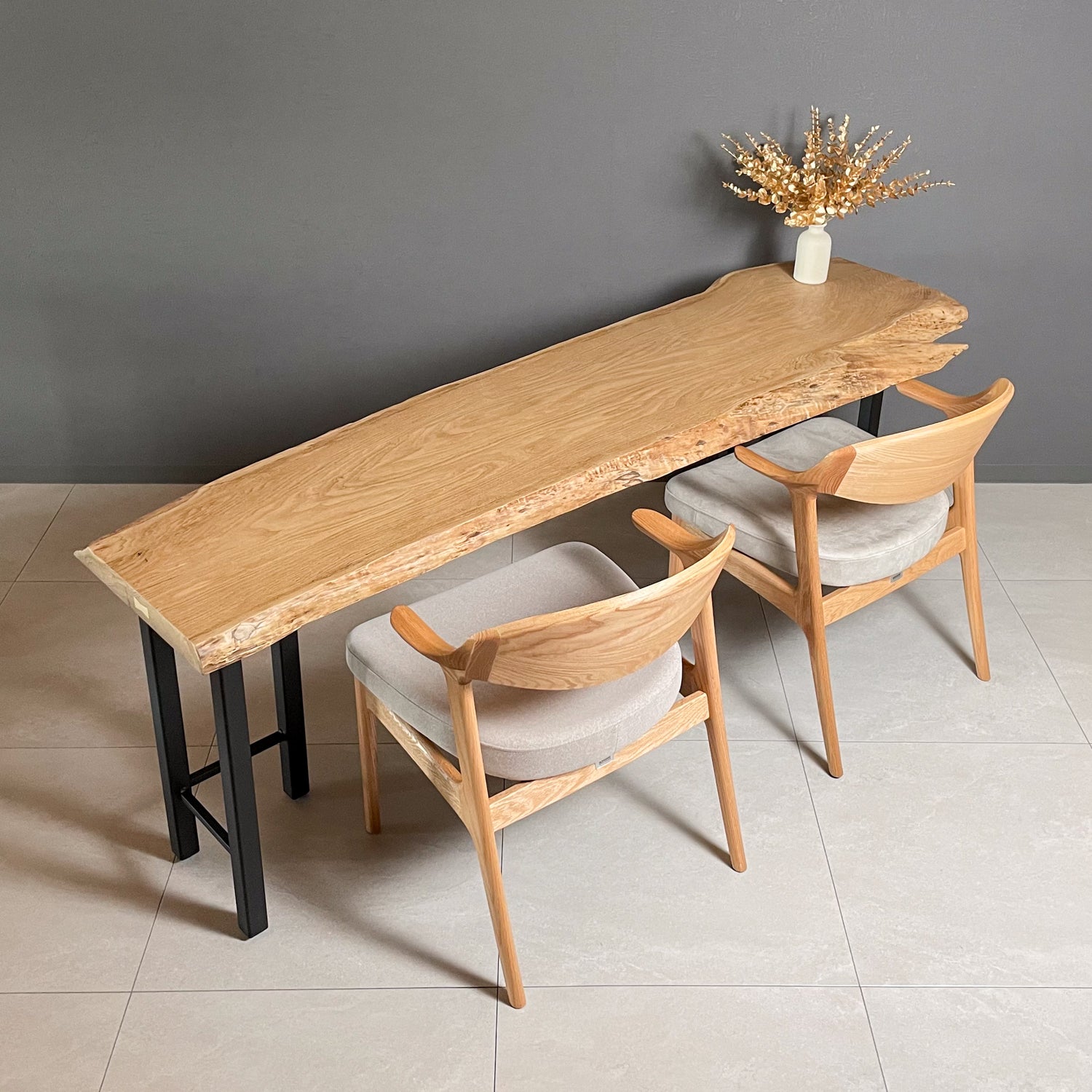 KIDOMEIMOKU 栗一枚板カウンター｜200cm(3人掛け) – 【公式】鬼童銘木