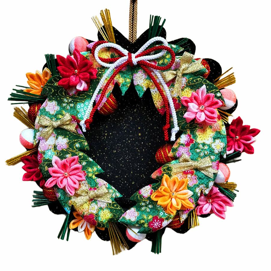 ちりめん細工キット 迎春リース |生地 和柄/和布/ちりめん手芸通販布がたり