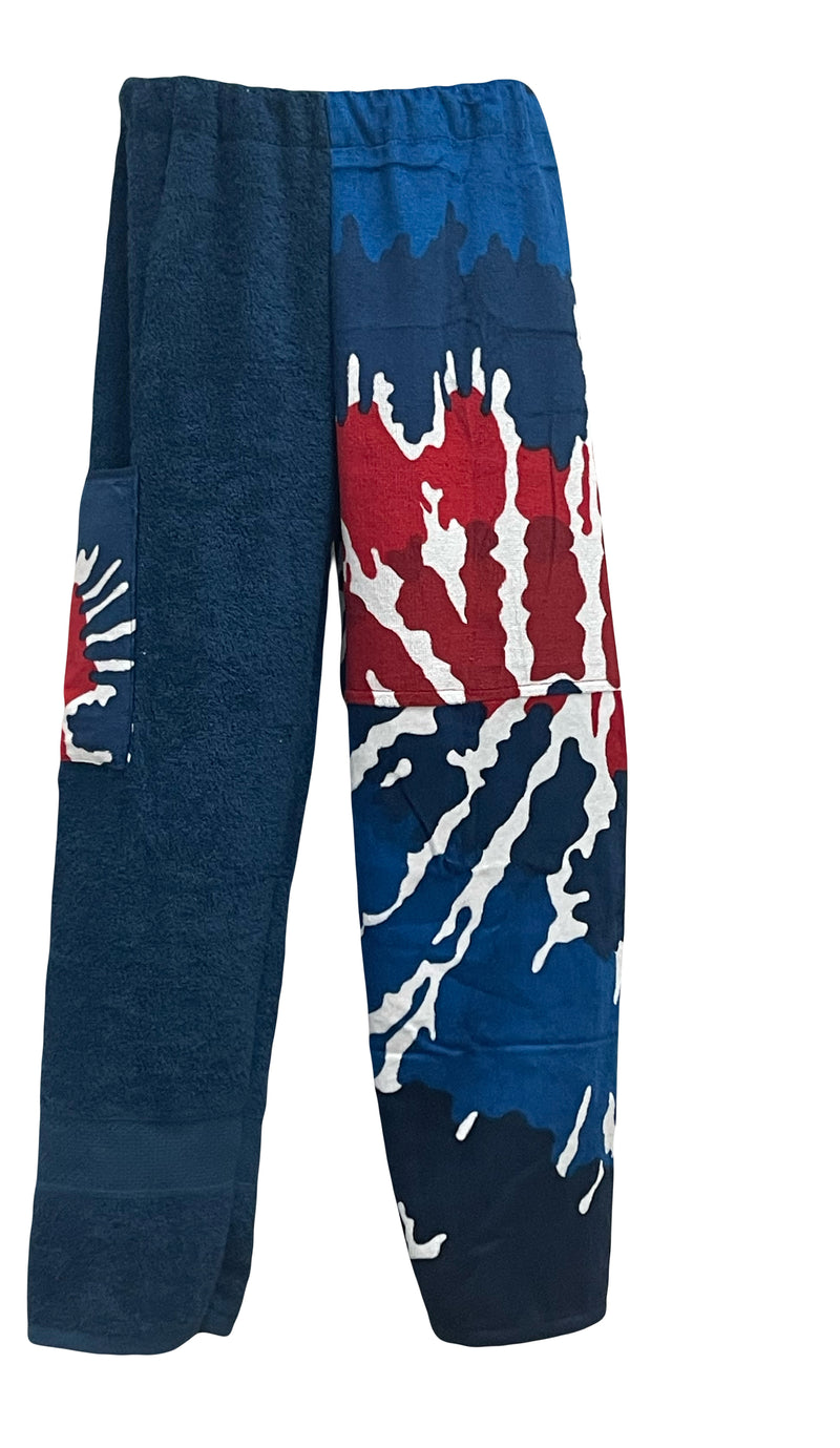 Hipster Doggies Patchwork | Navy Velour Pants – kikisnation