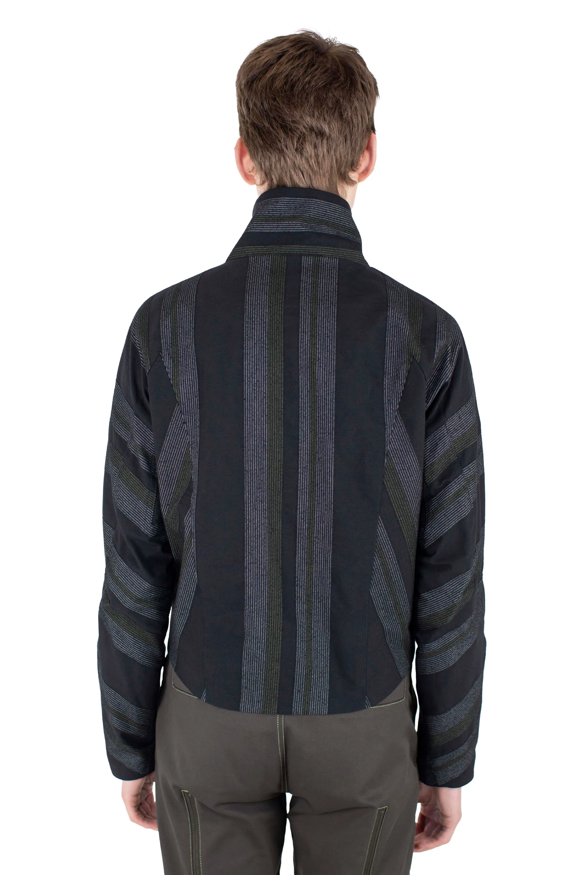 ZAFAR CROPPED JACKET - BLACK / GREY & GREEN – KIKO KOSTADINOV