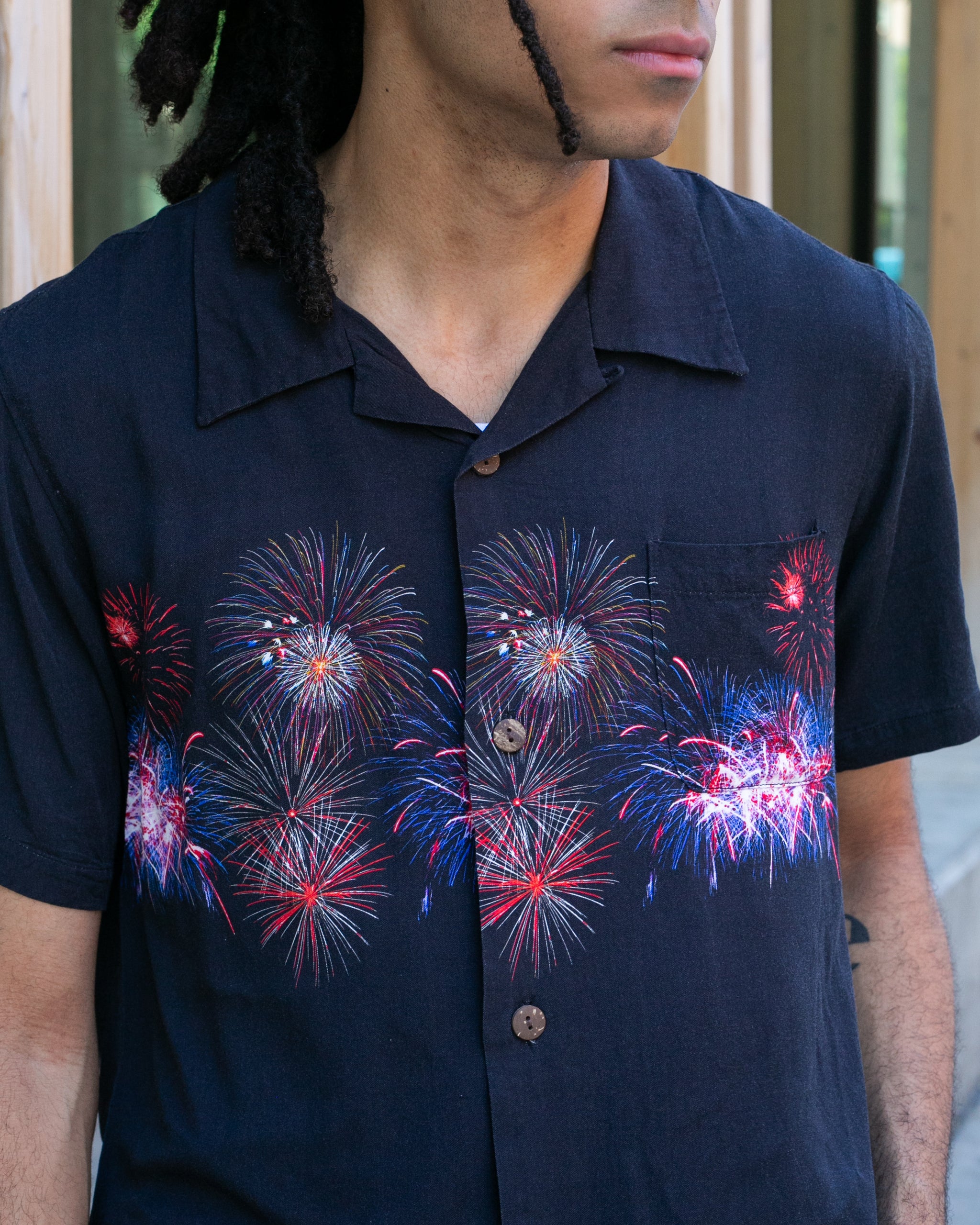 Japanese Repro, Short Sleeve Aloha Shirt, Houston Brand, Black