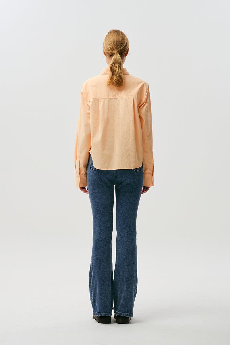 チェリーブーツカットデニムパンツ【ダークブルー】