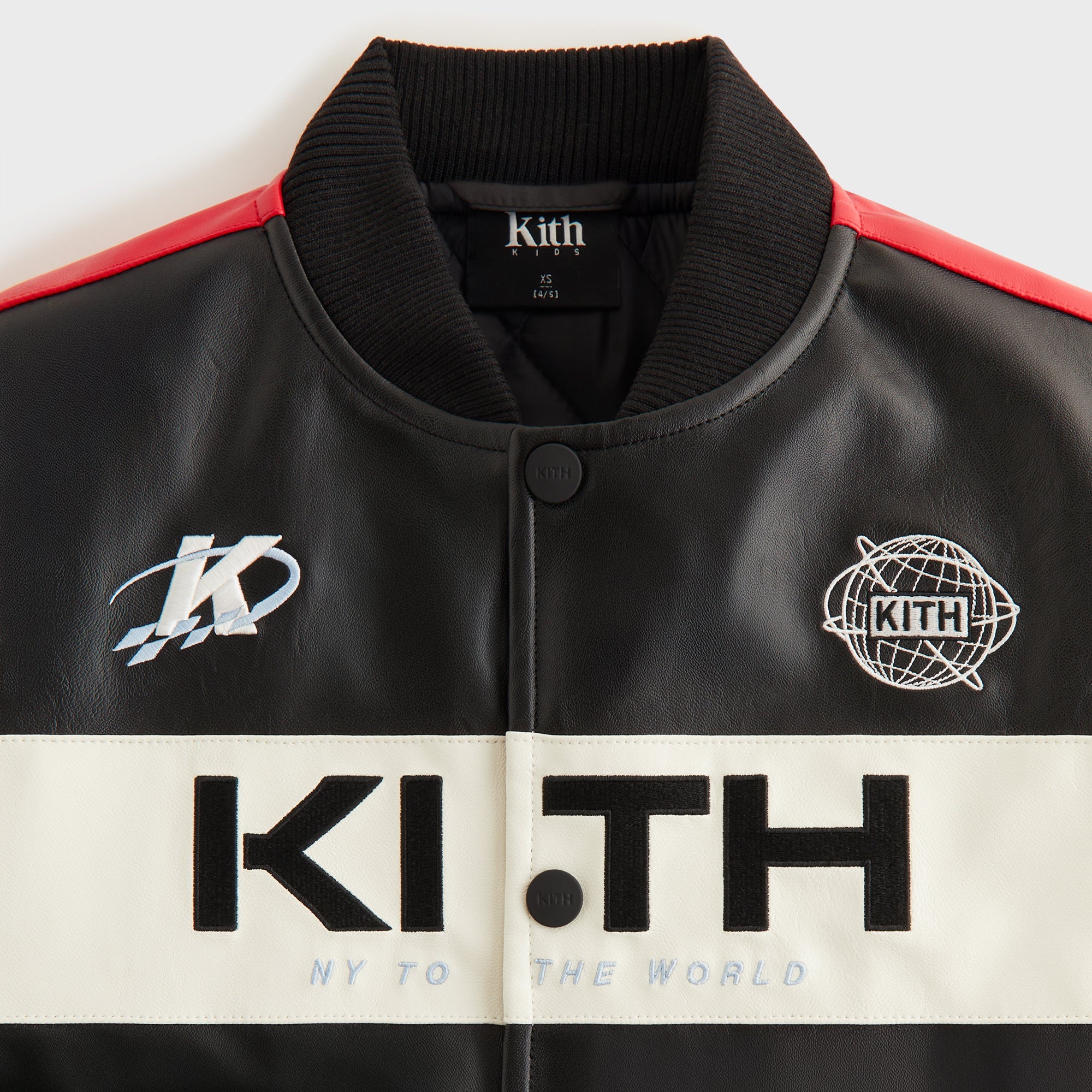 Kith Kids Blocked Coaches Bomber Jacket - Black