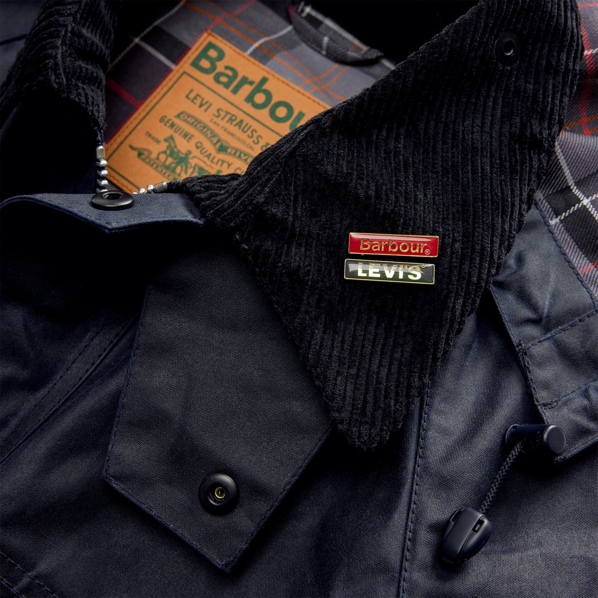 Levi's x Barbour Oversized Bedale Waxed Jacket - Dark Wash – Kith