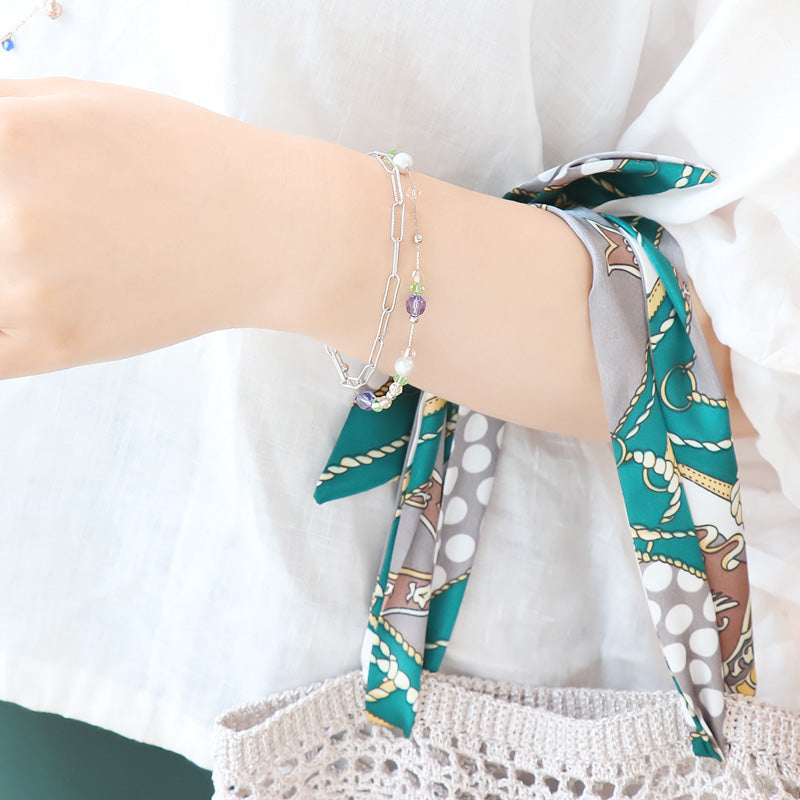 レシピNo.KR1239 貴和クリスタルのマルチカラーブレスレット2種 – 貴和