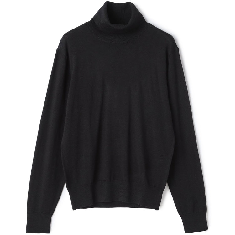 JOHN PEARSE comfort navy】タートルネックセーター/ブラック