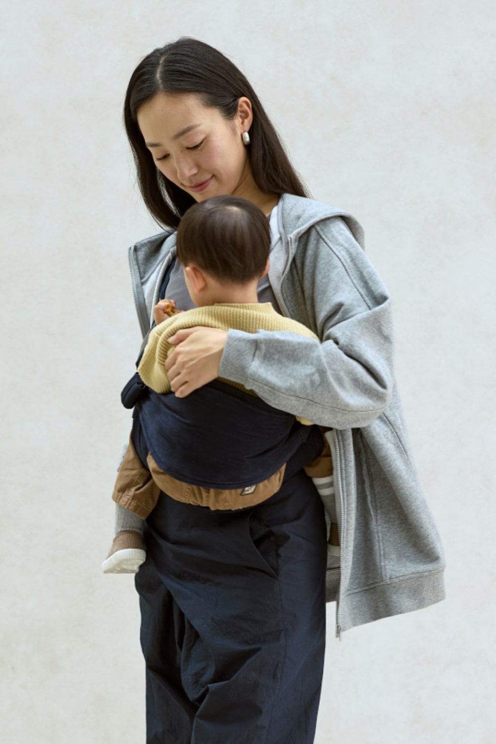 着る抱っこ紐ケープ】ベビーキャリアアウター スウェットフルジップ
