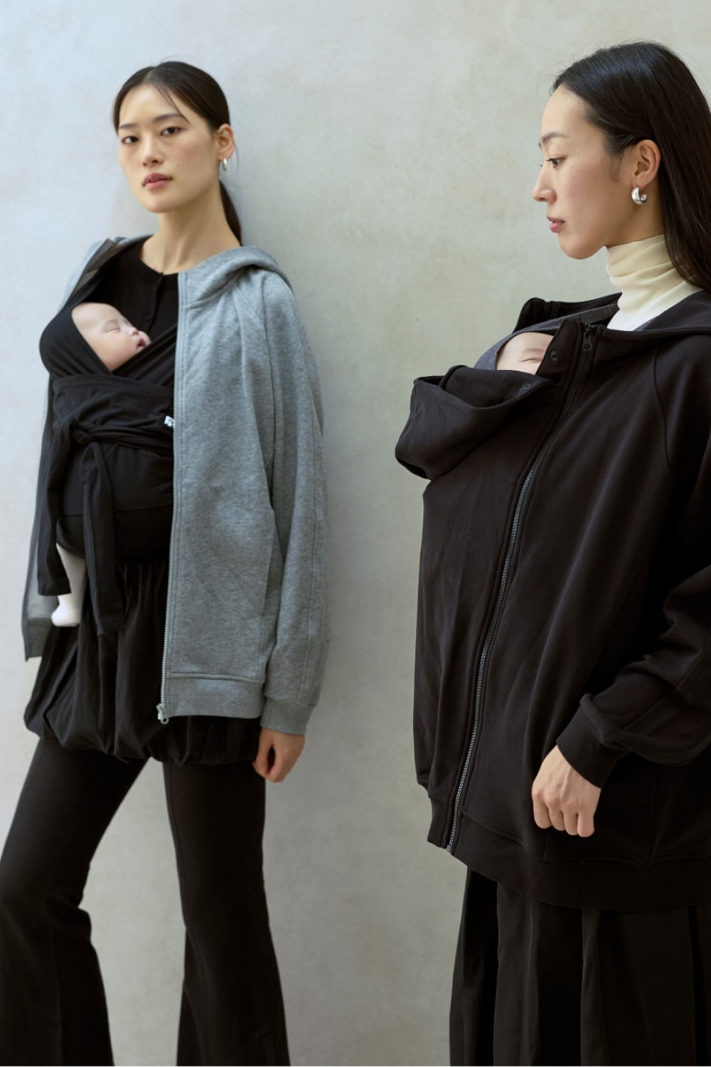 着る抱っこ紐ケープ】ベビーキャリアアウター スウェットフルジップ