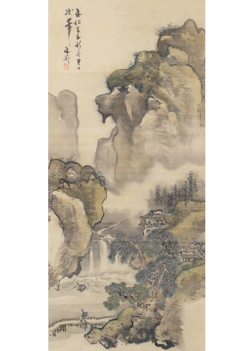 谷文晁 楼閣山水図 | 古美術瀬戸