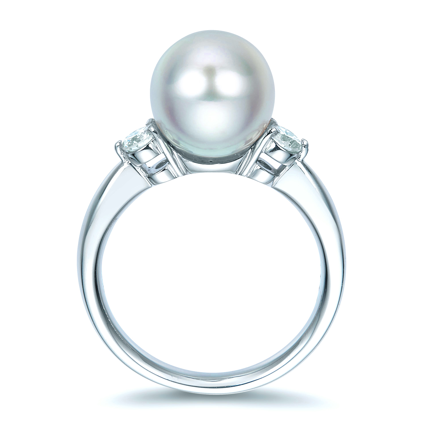 プラチナ 真多麻真珠 ダイヤモンド リング(指輪)（9.5ミリ以上