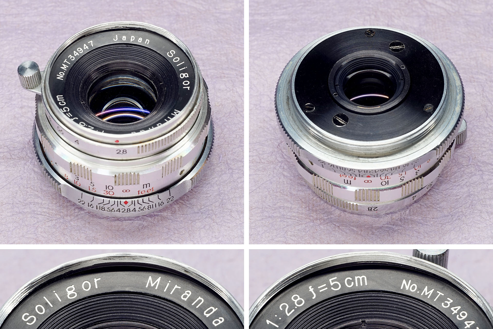 初期ミランダ用ソリゴールレンズとその周辺／さまざまな記号編（前編