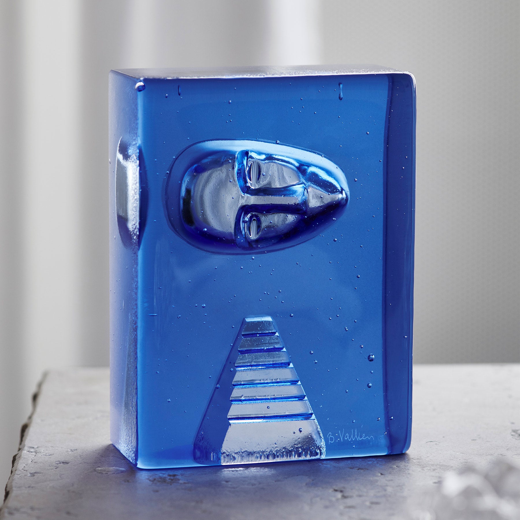 Kosta Boda Azur Stairs Limited Edition Blue Crystal Glass Art