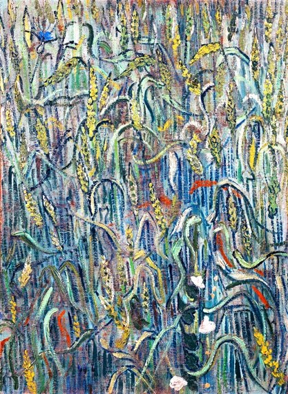 フィンセント・ファン・ゴッホ『刈り入れをする人のいる麦畑』複製画