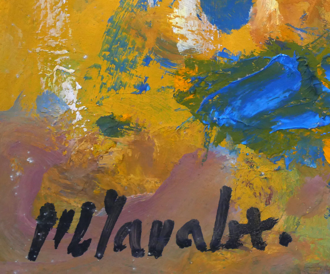 田辺三重松「裏大雪初夏」油絵・F6号 絵画買取・販売の小竹美術