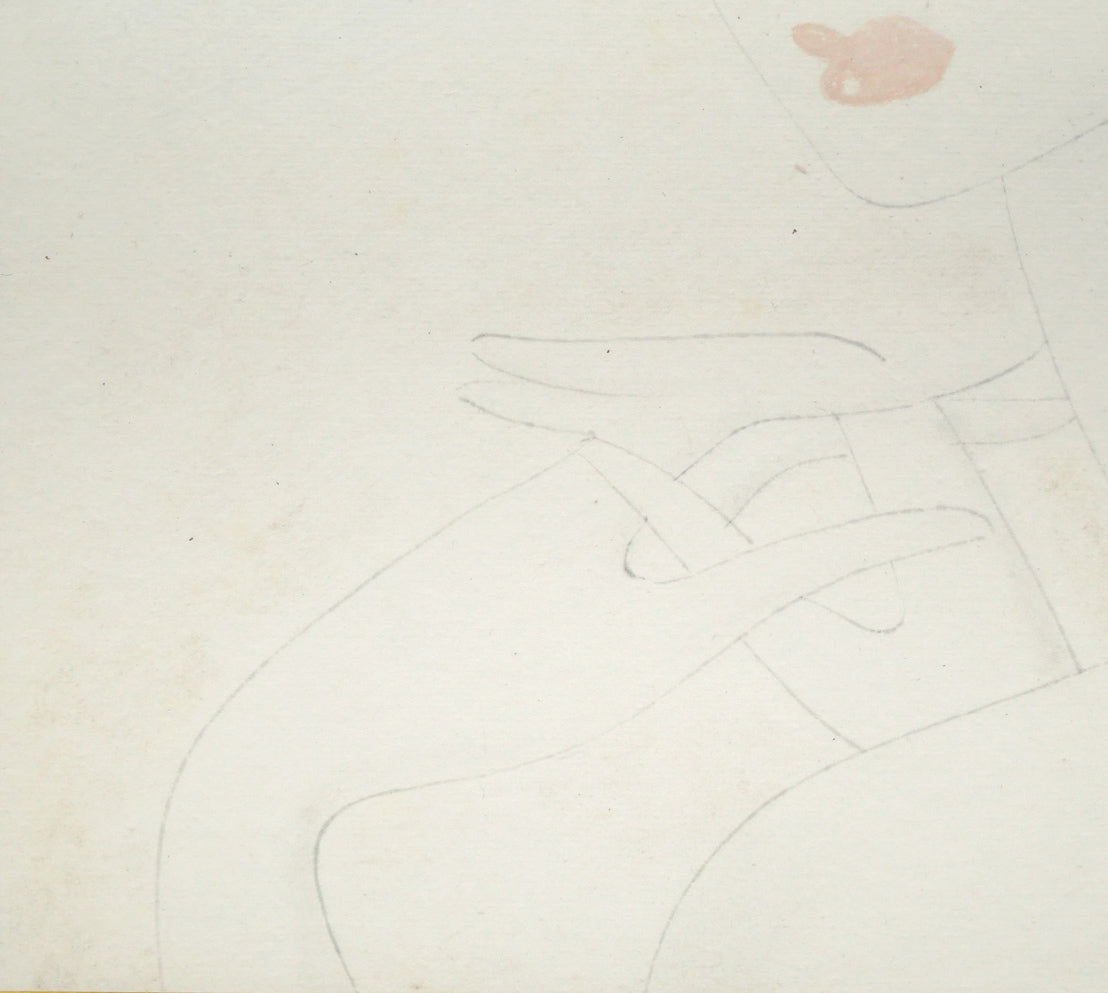 東郷青児「婦人像 （ピエール水彩額縁使用）」水彩画・色紙 絵画買取