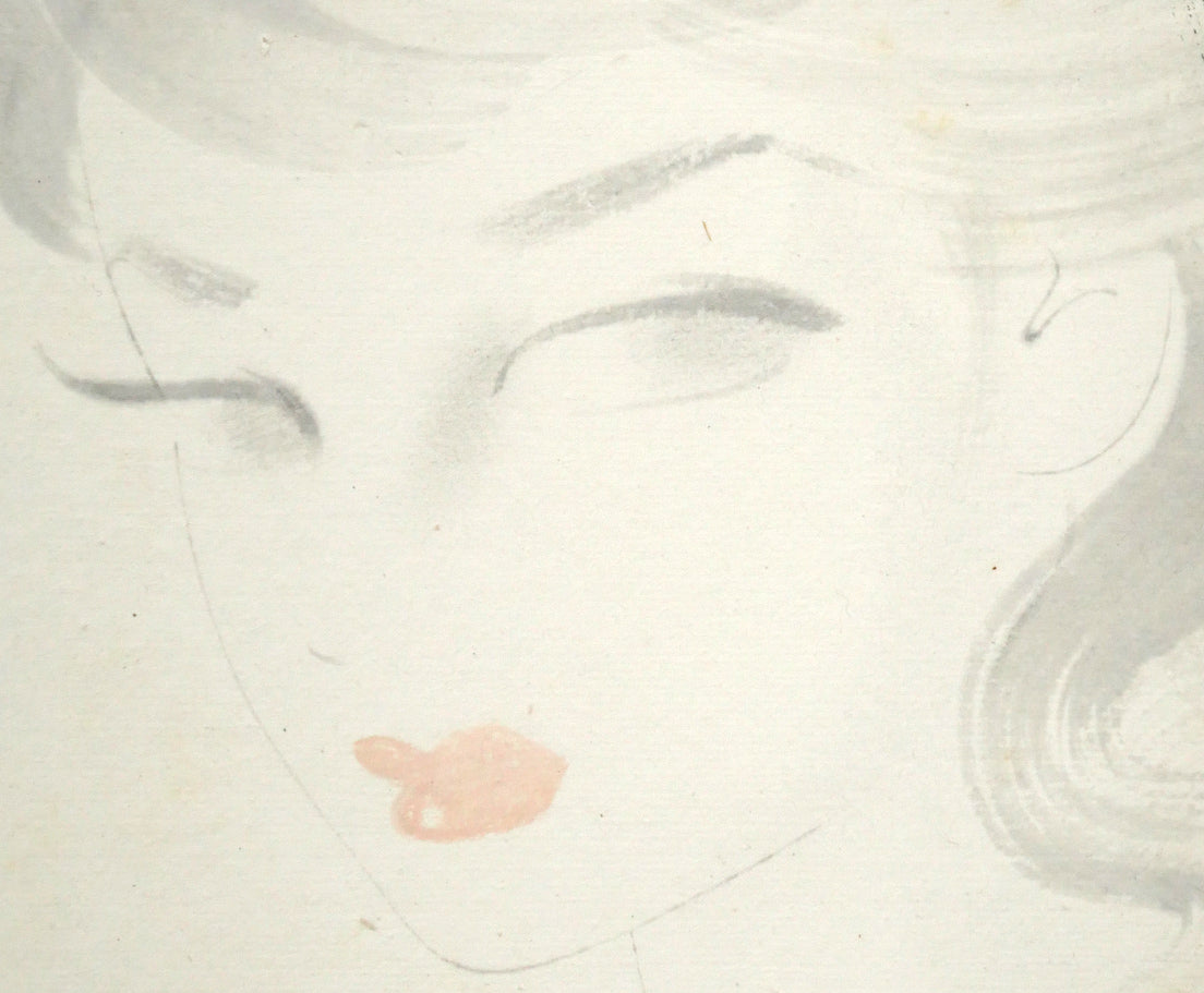 東郷青児「婦人像 （ピエール水彩額縁使用）」水彩画・色紙 絵画買取