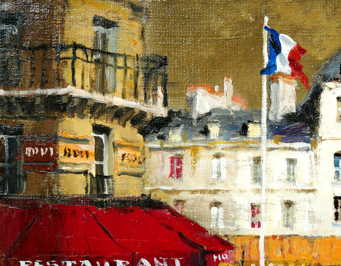 内田晃「パリー風景」油絵・F4号 絵画買取・販売の小竹美術