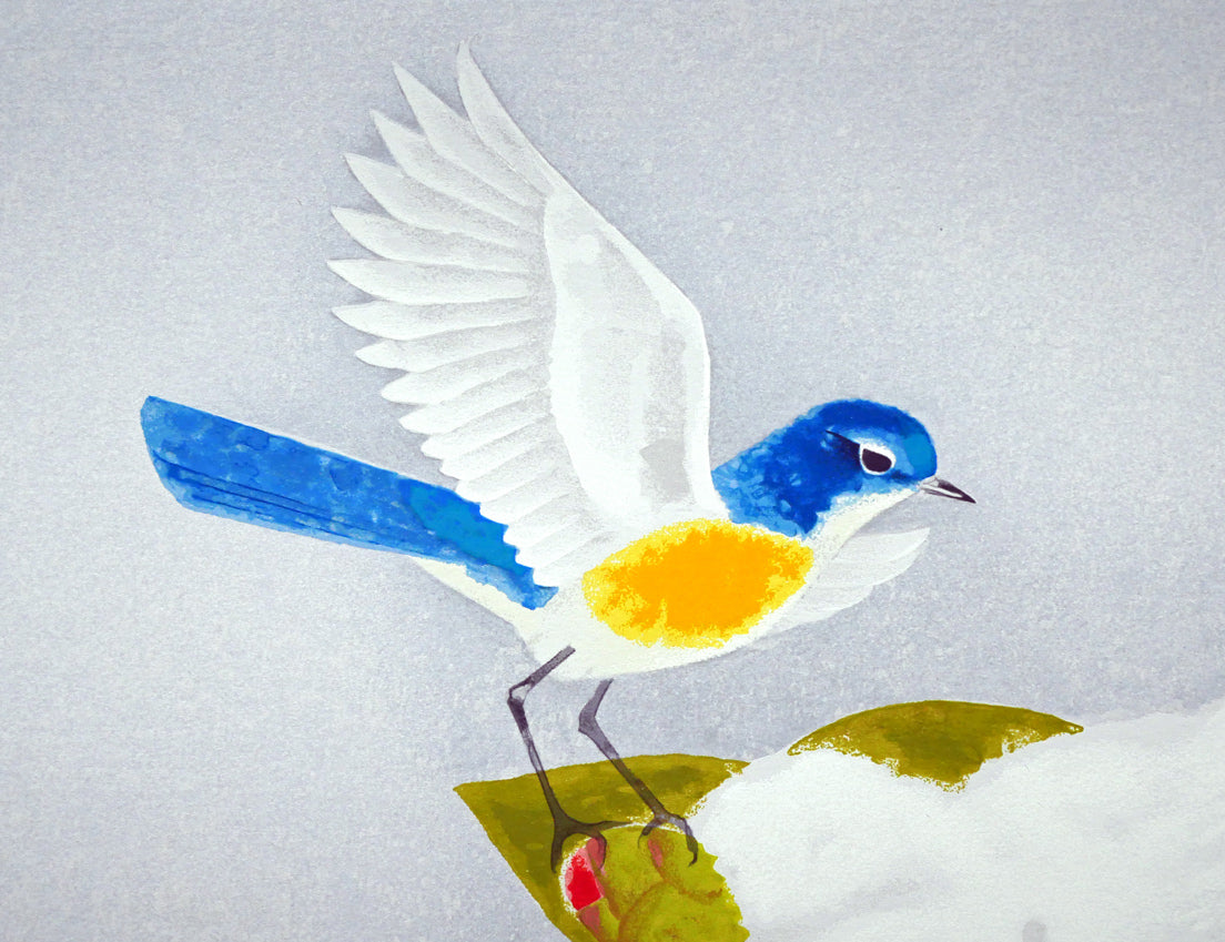 上村淳之「雪椿」シルクスクリーン版画 絵画買取・販売の小竹美術