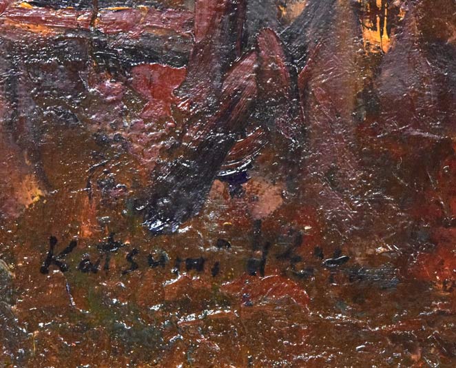 浮田克躬「フィレンツェのあかい屋根（イタリア）」油絵・F20号 絵画