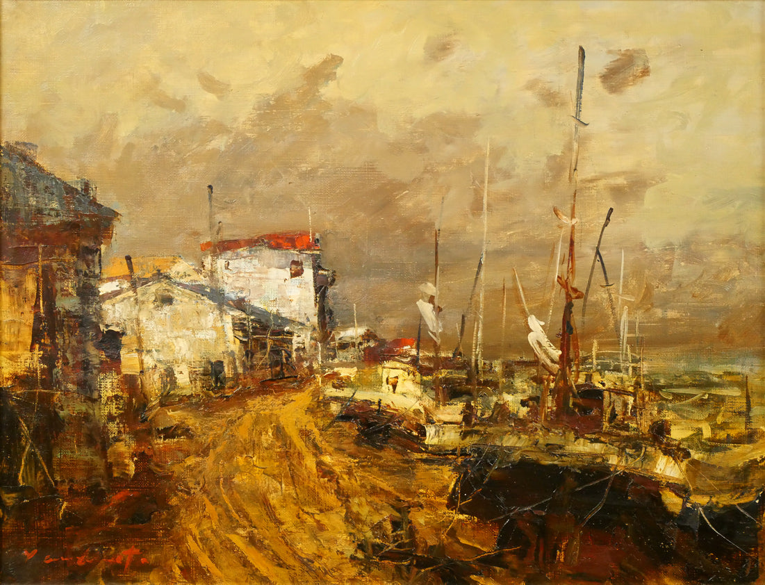 山本巌「午後の房総風景」油絵・F6号 絵画買取・販売の小竹美術