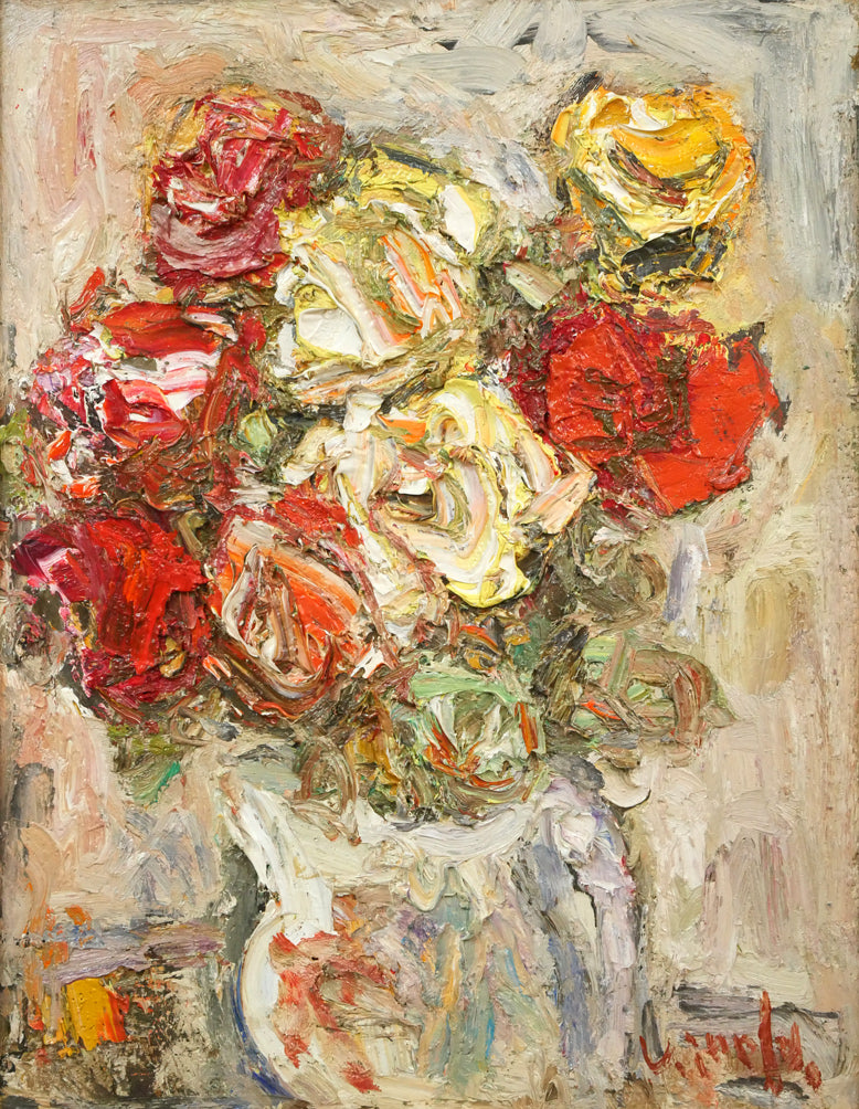 平沢喜之助「薔薇」油絵・F6号 絵画買取・販売の小竹美術