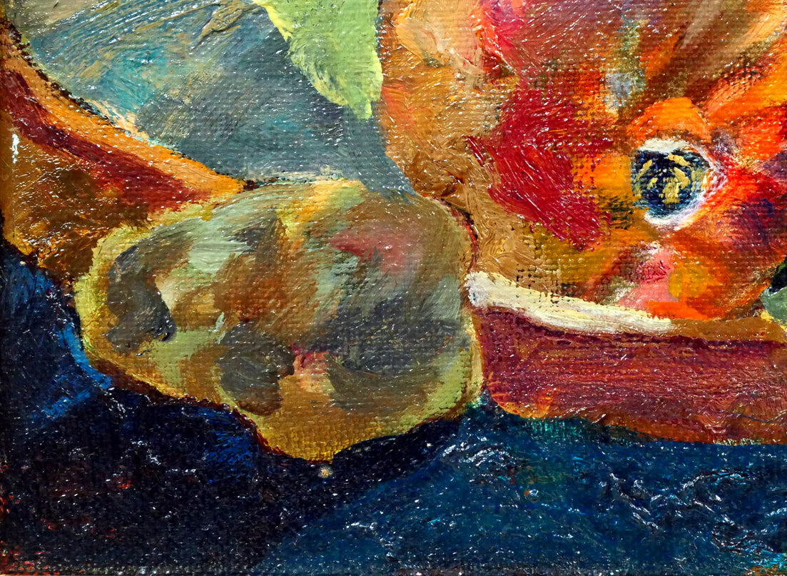 鎌田俳捺子「静物」油絵・F3号 絵画買取・販売の小竹美術